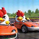 Icono que representa un modo multijugador con varias gallinas compitiendo.