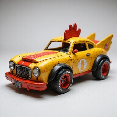 Escultura de un vehículo de Nueeslim hecho a mano