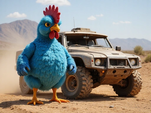 Gallina Tanque de Plumas Azules